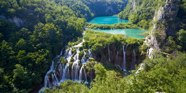 Breathtaking view in the Plitvice Lakes National Park .Croatia