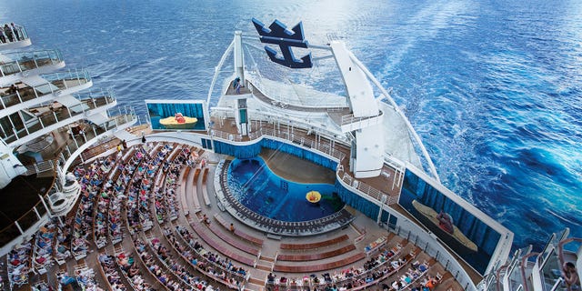 The larger-than-life AquaTheater seen from above.