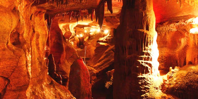 Spectacular cave formations of Rickwood Caverns in Alabama.