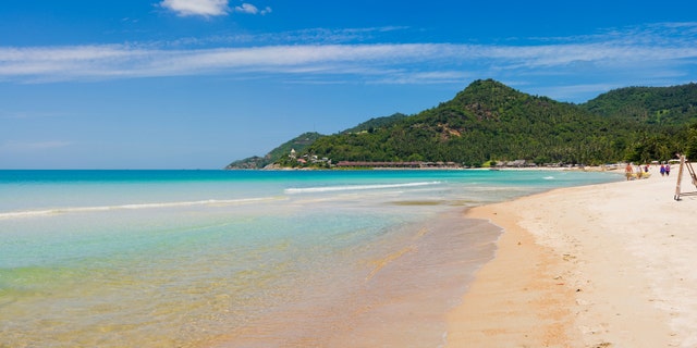 panorama pic - southern part of chaweng beach in koh samui, thailand