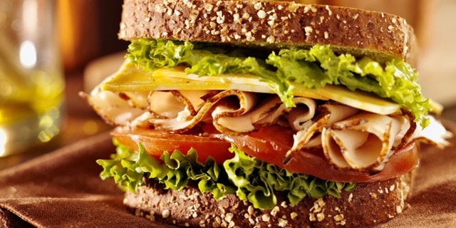 deli meat sandwich with turkey