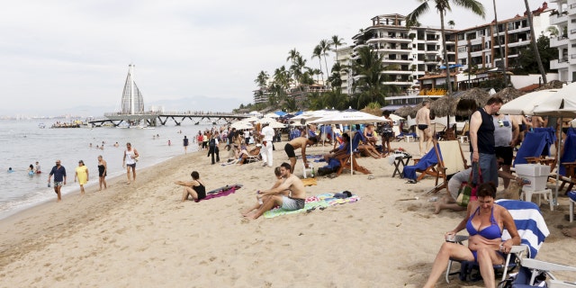 Tourists are seen along the beach resort of Puerto Vallarta, Mexico, December 31, 2015. REUTERS/Henry Romero - RTX20OU9