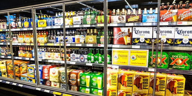 LAS VEGAS - MARCH 25: Grocery stores stock up on cold beer as March Madness and Cinco de Mayo spur hot weather demand in Las Vegas on March 25, 2013.