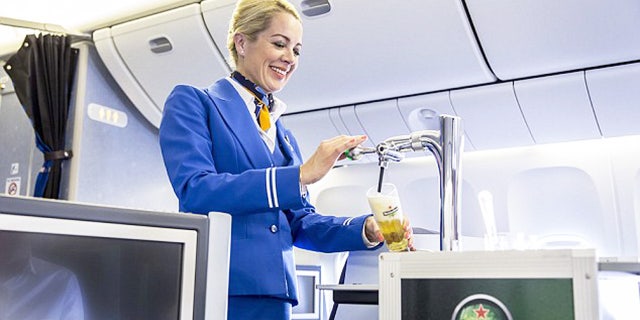 Dutch airline KLM is premiering the first ever in-flight beer draft system.