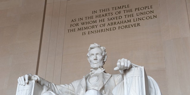 The Abraham Lincoln Memorial in Washington, D.C. Lincoln's words of gratitude stood in sharp contrast to the misery of surrounding circumstances.