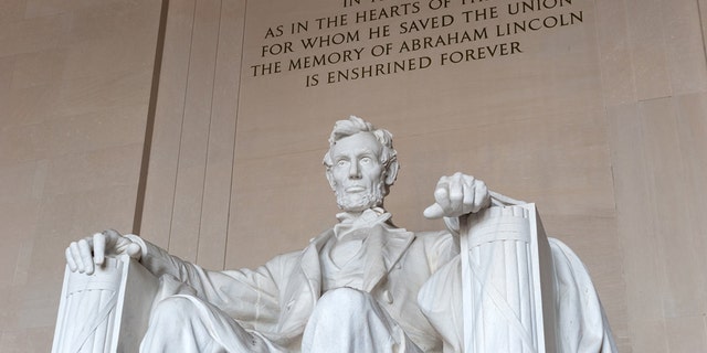 Abraham Lincoln Memorial in Washington DC, United States of America. National Landmark, famous tourist place