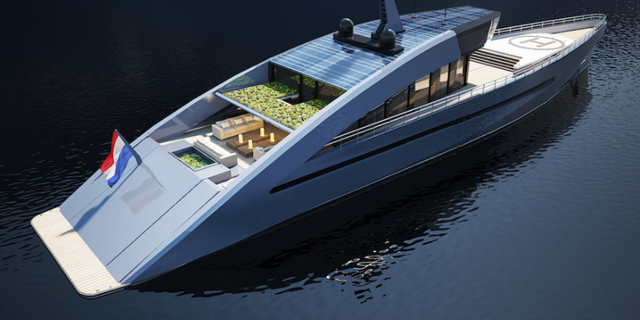 A view from the rear shows the vessel’s garden.