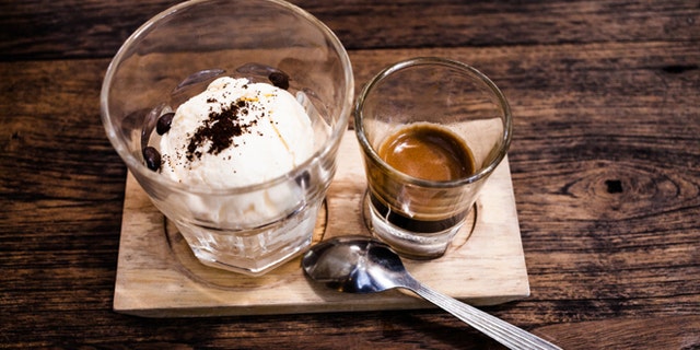 Affogato with Ice Cream and Coffee.