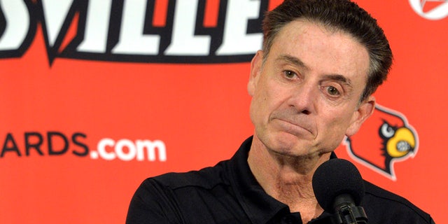 Oct. 3: Louisville head coach Rick Pitino responds to a question following an NCAA college basketball team's intrasquad scrimmage in Louisville.