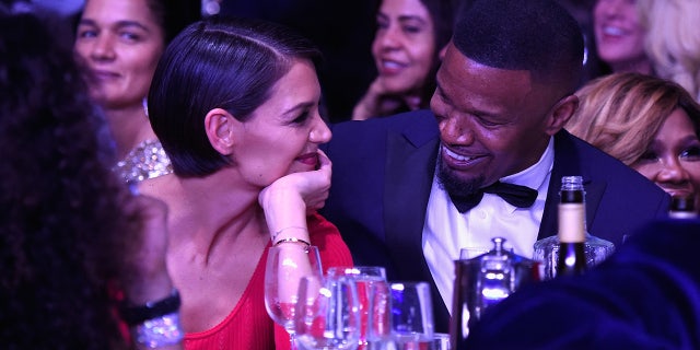 Katie Holmes and Jamie Foxx attend the Clive Davis and Recording Academy Pre-GRAMMY Gala and GRAMMY Salute to Industry Icons Honoring Jay-Z on January 27, 2018 in New York City. (Photo by Kevin Mazur/Getty Images for NARAS)