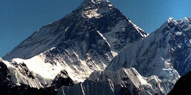 In this October 1996 file photo, Mount Everest is seen from peak Gokyo Ri in Nepal.