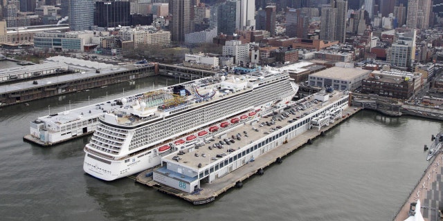 The Norwegian Breakaway docked in New York City.