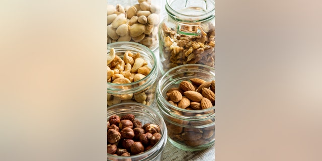 Selection of dried fruits in jars
