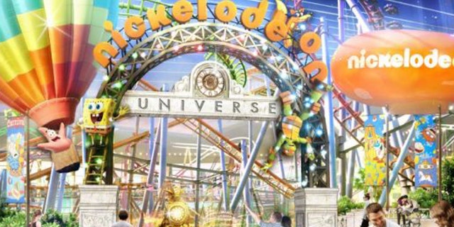 A rendering of the entrance to the new Nickelodeon Universe theme park in Rutherford, N.J.