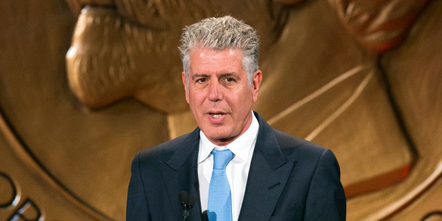 Television personality Anthony Bourdain speaks about the show "Parts Unknown" after the show won a Peabody Award in New York May 19, 2014.