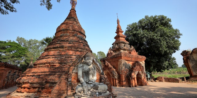 The Buddhist temples of Ava are a popular cultural and religious site in Myanmar.