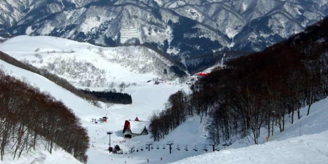 Ski slopes in the Japanese alpes