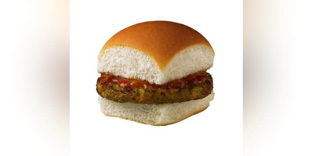 A veggie slider made with broccoli, zucchini, peas, corn, spinach, carrots and more.