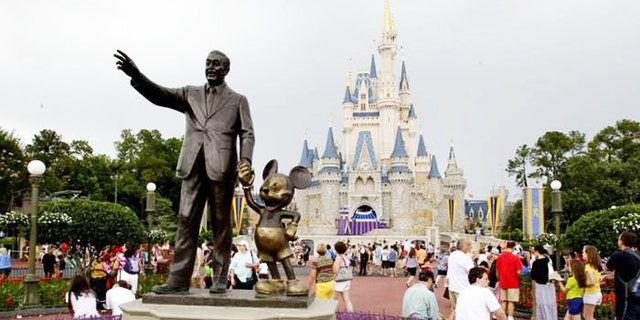 A statue of Walt Disney is shown here at Disney World in Orlando, Florida. 