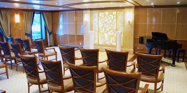 The Hearts & Minds chapel on Princess Cruises’ Star Princess is open to all faiths to conduct weddings and other religious events on board.