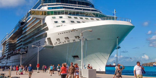 Philipsburg, St. Maarten - Jan. 19, 2011: Cruise ship passengers travel to and from many of the cruise ships that anchor in Philipsburg for a daily excursion.