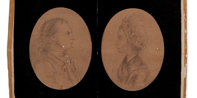 Two portraits drawn in Albany during the Revolutionary War by British spy John Andre.