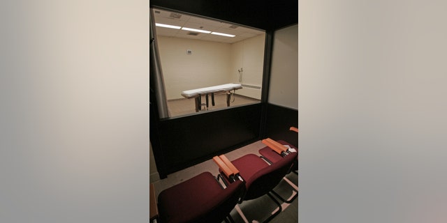 This November 2005 file photo shows the death chamber at the Southern Ohio Corrections Facility in Lucasville, Ohio. A federal judge declared Ohio's latest lethal injection procedure unconstitutional on Thursday, Jan. 26, 2017, and the ruling that may pose problems for states that use the disputed sedative midazolam, including Alabama, Oklahoma and Virginia.