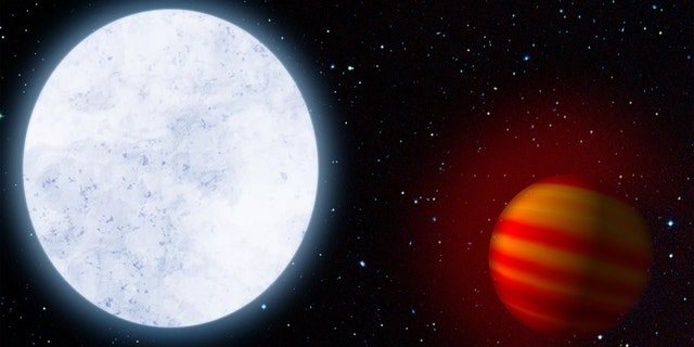 Artist's impression of the star KELT-9 and its planet KELT-9b, the hottest known exoplanet Credit: MPIA
