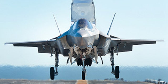 This photo shows an F-35 Lightning II jet. Lockheed Martin is making different variations of the plane for each branch of the service.
