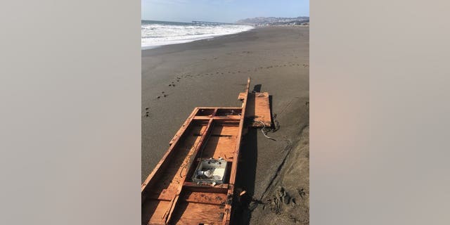 The debris was found on a beach near Pacifica, located about 15 miles south of San Francisco.