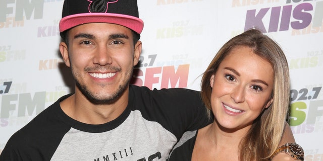 LOS ANGELES, CA - DECEMBER 06: Actors Alexa Vega (R) and Carlos Pena attend KIIS FMâs Jingle Ball 2013 gift suite at Staples Center on December 6, 2013 in Los Angeles, CA. (Photo by Imeh Akpanudosen/Getty Images for Clear Channel)