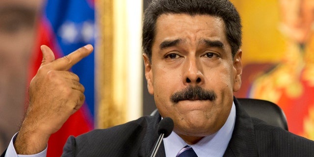 Venezuela's President Maduro at the Miraflores presidential palace in Caracas, Venezuela, Tuesday, May 17, 2016.