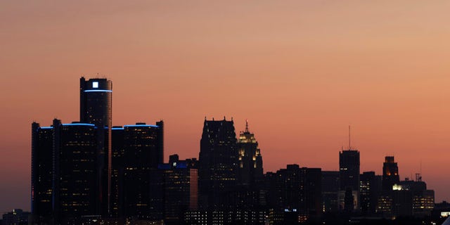 July 18, 2013: The sun sets on Detroit.