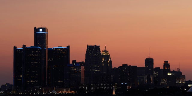 July 18, 2013: The sun sets on Detroit.