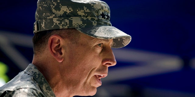 Gen. David Petraeus speaks during a ceremony in which he formally assumed the command in Kabul, Afghanistan.