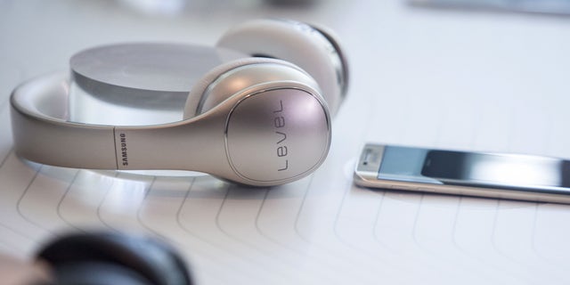 Samsung Level Headphones are seen at the Samsung Galaxy Unpacked 2015 event in New York August 13, 2015.