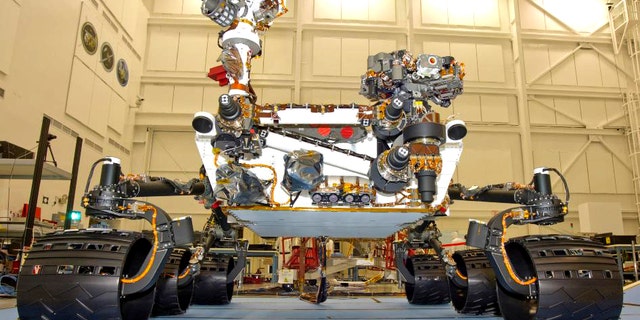June 3, 2011: The NASA Mars Science Laboratory rover, Curiosity, seen during final mobility testing inside the Spacecraft Assembly Facility at NASA's Jet Propulsion Laboratory, Pasadena, Calif.