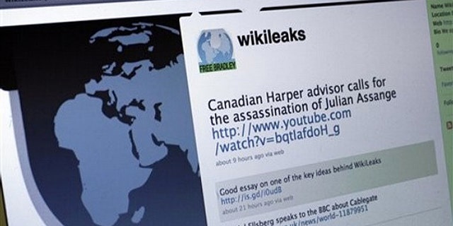 Dec. 1: The Twitter homepage of Wikileaks is shown in this photo taken in New York.