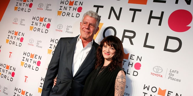 Anthony Bourdain began dating Italian actress Asia Argento, right, in 2017.
