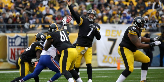 Pittsburgh Steelers' Ben Roethlisberger passes during the first half of an NFL football game against the Buffalo Bills, Sunday, Nov. 10, 2013, in Pittsburgh. (AP Photo/Gene J. Puskar)