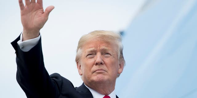 President Donald Trump boards Air Force One at Andrews Air Force Base, Md., Tuesday, May 29, 2018, to travel to Nashville, Tenn. (AP Photo/Andrew Harnik)