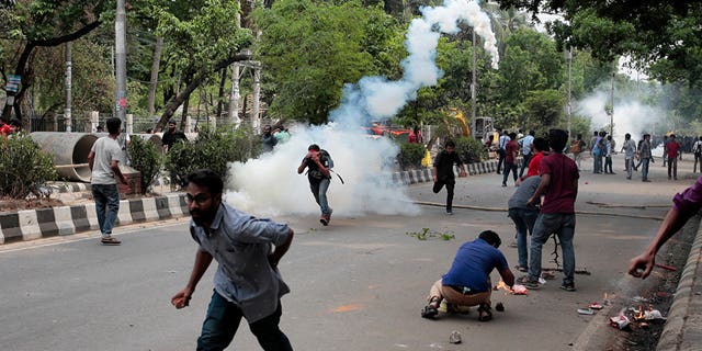Students in Bangladesh vandalized university buildings, torched two cars and ransacked a fine arts institute, police said.