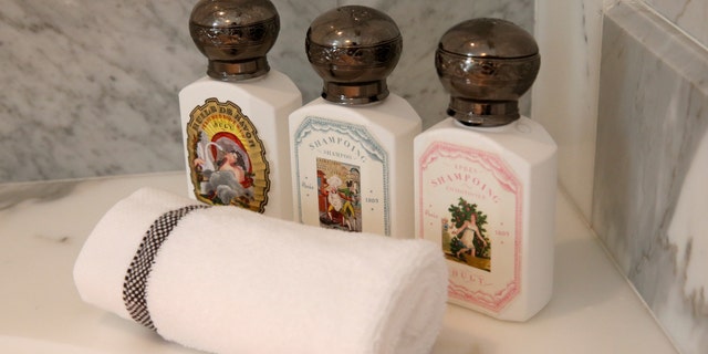 File photo: Shampoo flasks are displayed in a bath at the Hotel de Crillon, A Rosewood Hotel in Paris, France, June 29, 2017. (REUTERS/Gonzalo Fuentes)
