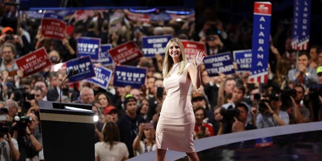 Ivanka Trump takes the stage during the final day of the Republican National Convention in Cleveland on July 21, 2016. 