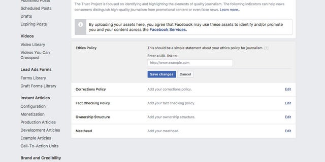 Facebook screen grab
