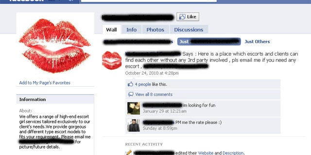 Facebook is becoming a hotspot for illicit adult entertainment.
