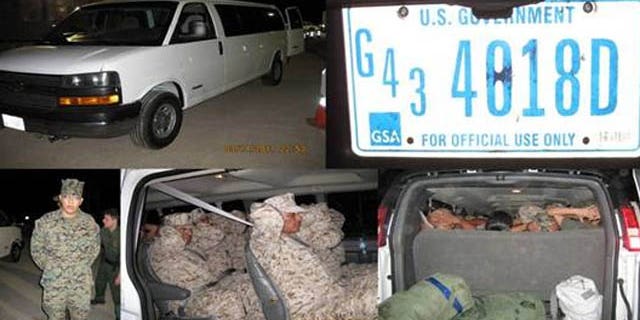 Clad in U.S. Marine uniforms, the illegal immigrants were apprehended at the Campo Border Patrol Westbound I-8 checkpoint at 11 p.m. on March 14 near Pine Valley, Calif., according to a March 15 report by California's El Centro Border Intelligence Center.