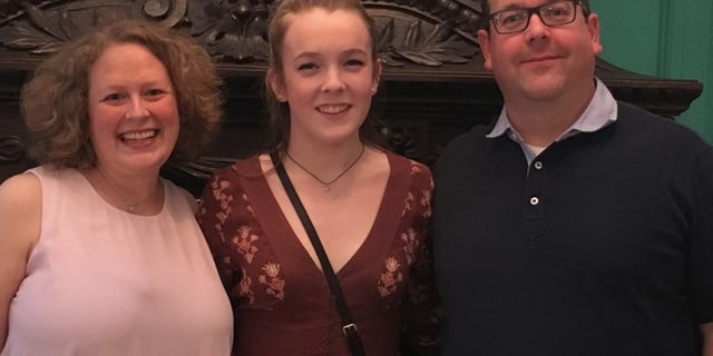 Andrea Rashbaum with her daughter, Maddie, and her husband.