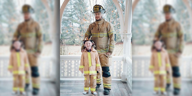 Christopher, who got to ride in a fire truck to school when he was a boy, wanted the same experience for his son.