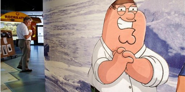 Sept. 23, 2010: Cartoon character Peter Griffin, from the "Family Guy" stands in the Rhode Island Visitor's Center, in Pawtucket, R.I.
